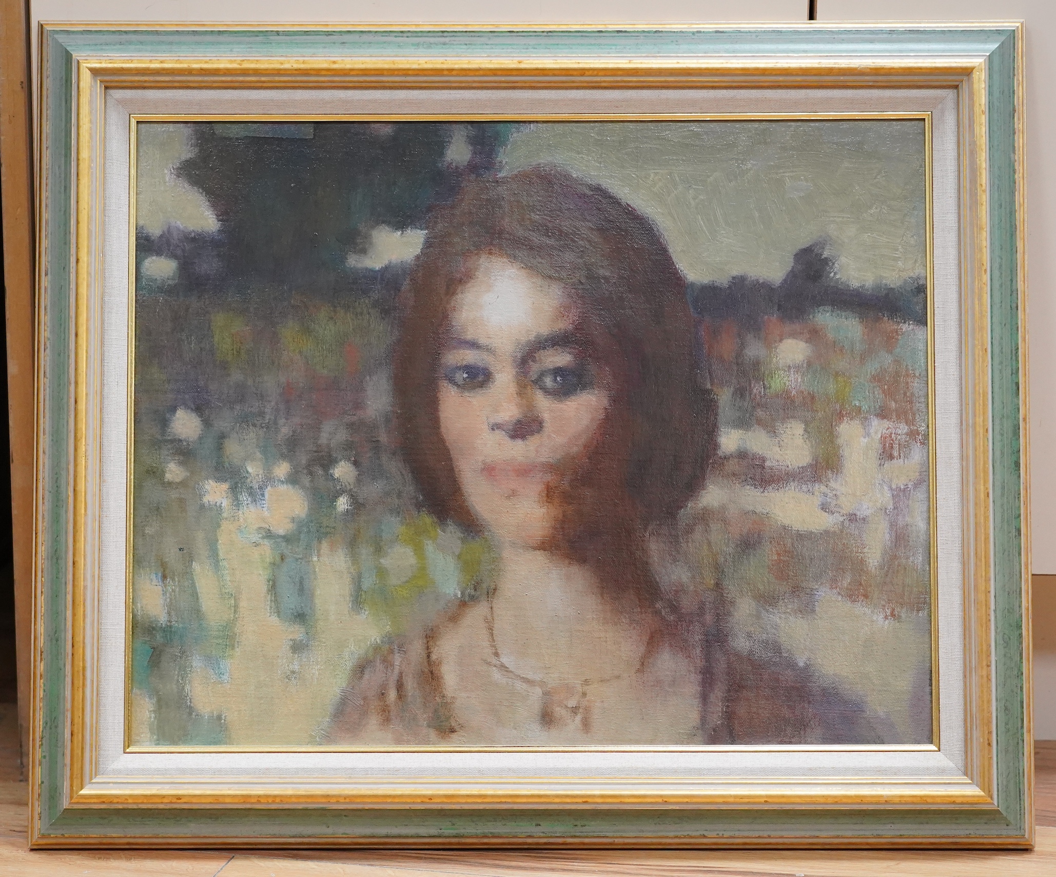 Alex C. Koolman (1907-1998), oil on board, Study of a lady, 39 x 49cm